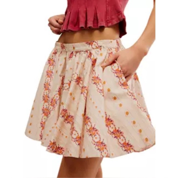 NWT FREE PEOPLE Printed Gaia Skirt Large - Picture 5 of 11